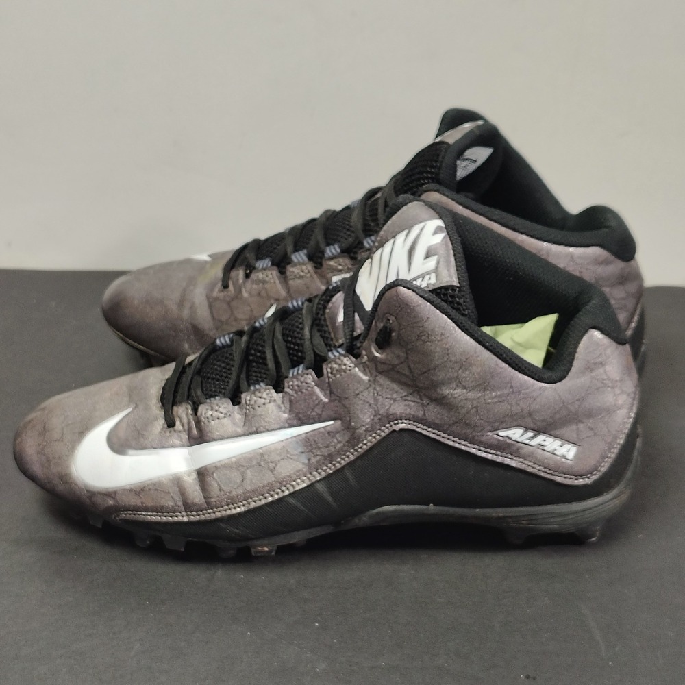Nike Mens Alpha Pro 2 Mid TD Football Cleats 12 Black Silver 725227-010 Athletic - Picture 7 of 15